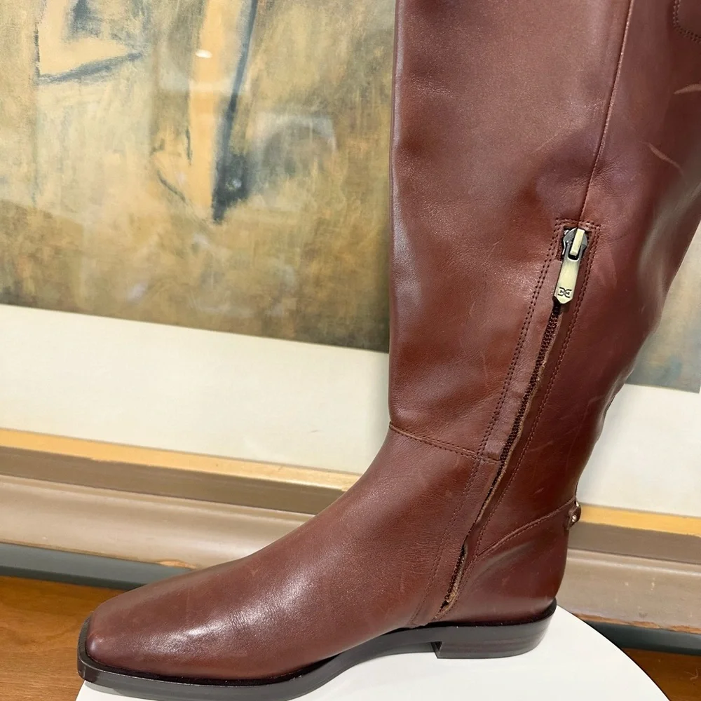 🌸SAM EDELMAN🌸 Cesar Riding Boot Burnt Brandy Leather Size: 6M